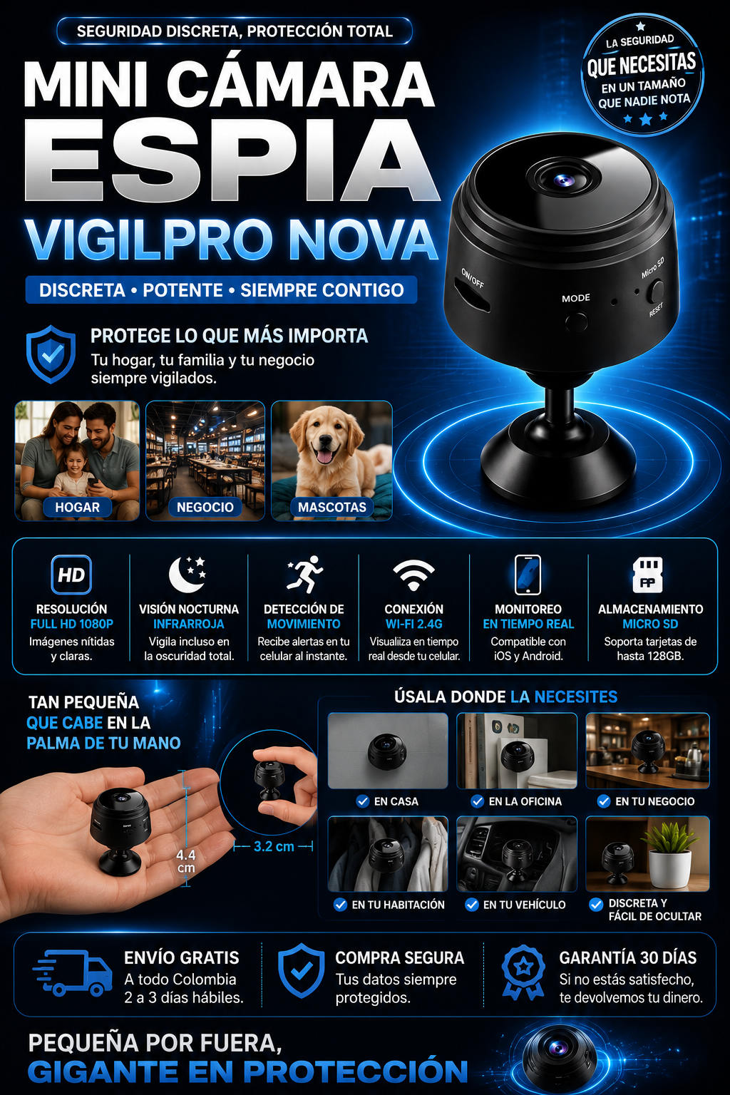 Mini Camara Espia VigilPro Nova